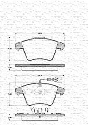 MAGNETI MARELLI 363702161392 -  Комплект тормозных колодок, дисковый тормоз